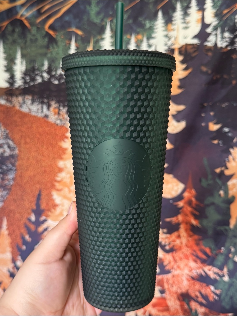 Starbucks Matte Dark Green Studded Venti 24oz Cold Cup Tumbler